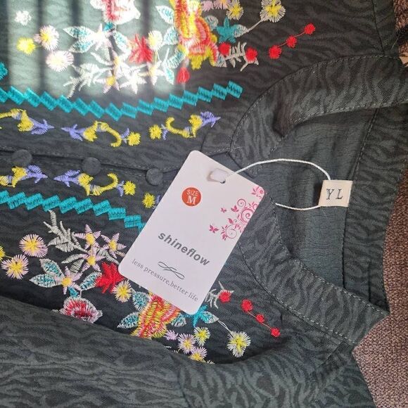 Green embroiled tunic dress M - Picture 5 of 5